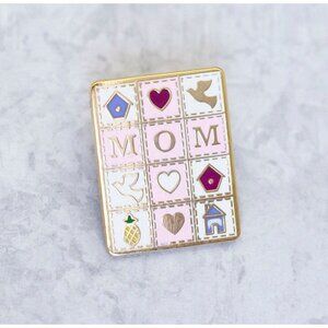 Vintage Mom Mother's Day Gold Tone Symbol Brooch - CN1